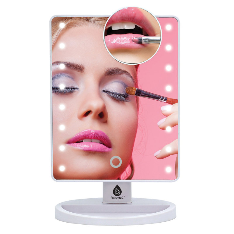 Pursonic LED Touch Dimmable Vanity Modern Lighted Magnifying Makeup